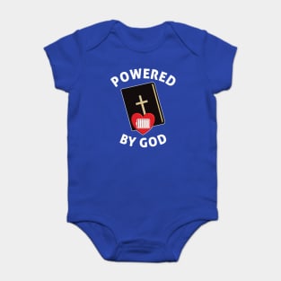 Powered By God - Fully Charged Heart Baby Bodysuit